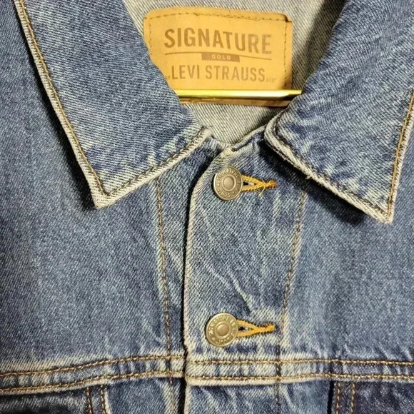 Levi Strauss Signature Gold Men's Extra Large Button Up Medium Wash Denim Jacket - Picture 6 of 13
